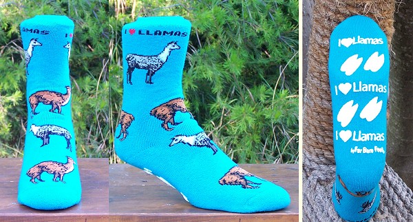 Teal I Love Llama Slipper Socks